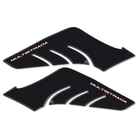 2 3D PEGATINAS DE CARBONO TANQUE PROTECTORES LATERALES DUCATI MULTISTRADA 1200 MOTO