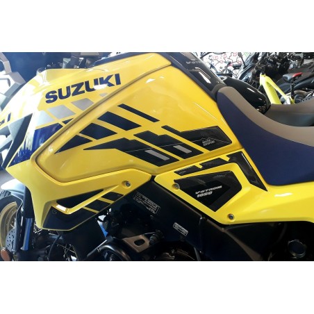 2 ADESIVI 3D PROTEZIONI LATERALI SERBATOIO MOTO compatibili SUZUKI V-STROM 1050