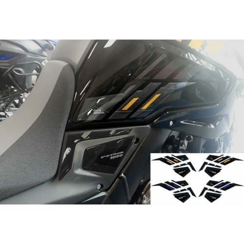 2 ADESIVI 3D PROTEZIONI LATERALI SERBATOIO MOTO compatibili SUZUKI V-STROM 1050