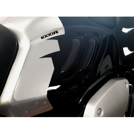 2 ADESIVI in gel 3D PROTEZIONI LATERALI MOTO compatibili HONDA CB1000R 2018-2019
