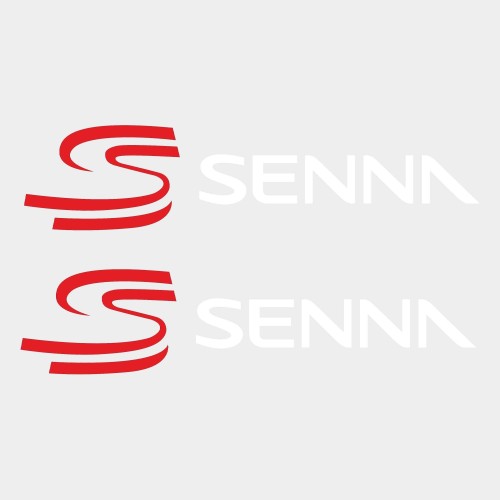 2 pre-spaced stickers Senna lettering compatible with Ducati Senna - 25x6cm