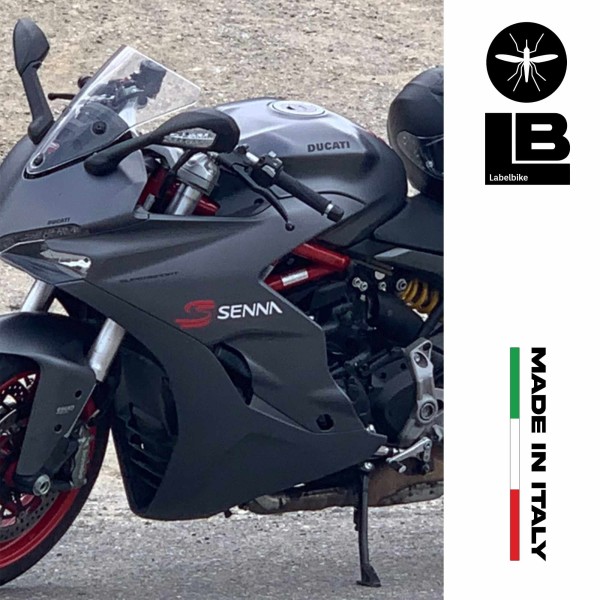 2 vorgefertigte Aufkleber Senna Schriftzug kompatibel mit Ducati Senna - 25x6cm