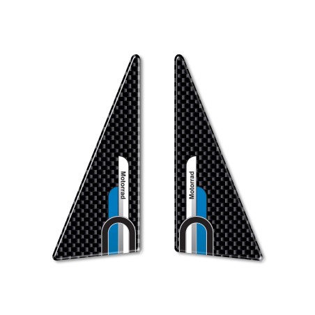 2 3D RESIN SIDE PROTECTION CARBON SIDE ADHESIVES for BMW MOTORCYCLE ¡Nuevo!