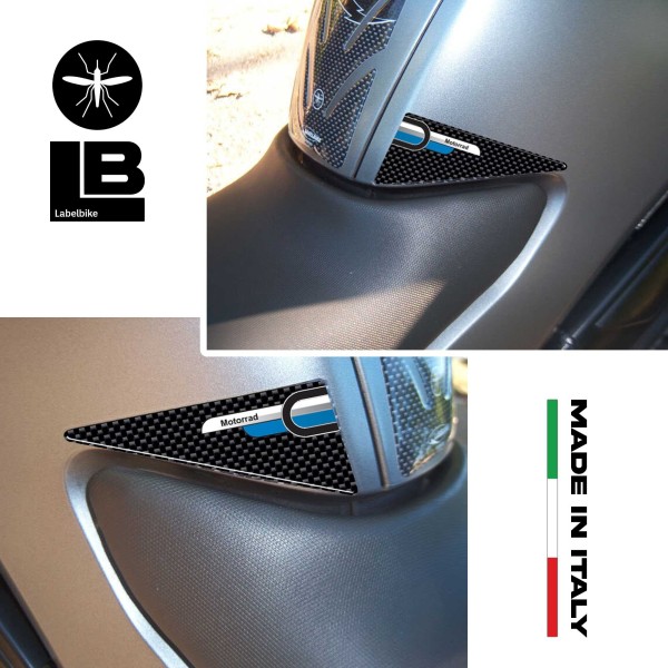 2 3D RESIN SEITENSCHUTZ CARBON SEITENHALTER für BMW MOTORRAD Neu!