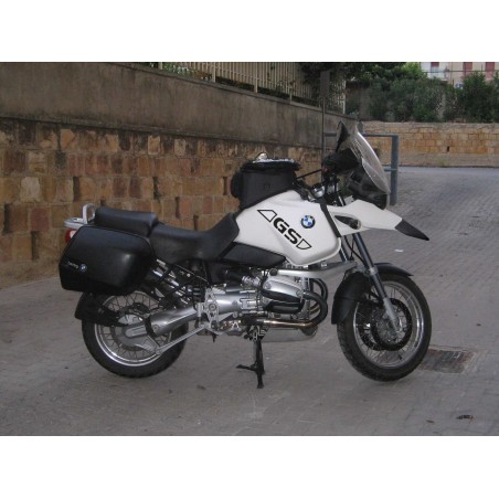 2 BLACK 3D RESILIATED STICKERS compatible for BMW GS MOTORCYCLE TANK