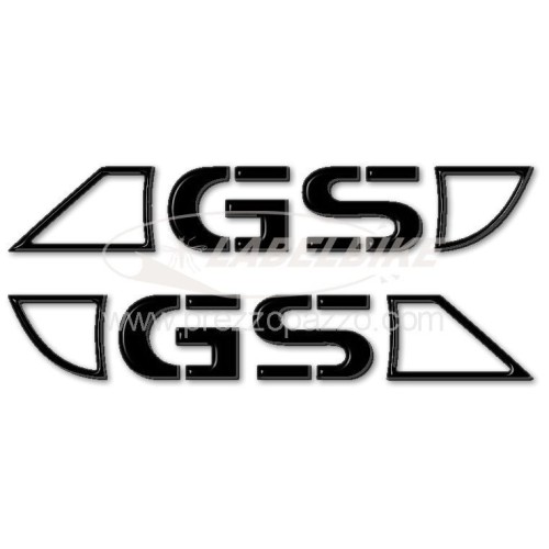 2 BLACK 3D RESILIATED STICKERS compatible for BMW GS MOTORCYCLE TANK 2