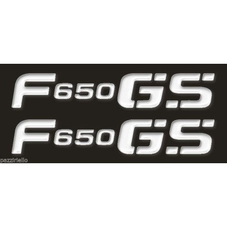 2 RESIN ADHESIVE-STICKERS WRITING F650 GS compatible for BMW F 650 GS MOTORCYCLE