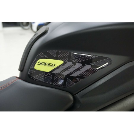 2 3D Motorradtank-Seitenprotektoren kompatibel Triumph Speed Triple 2016-2020