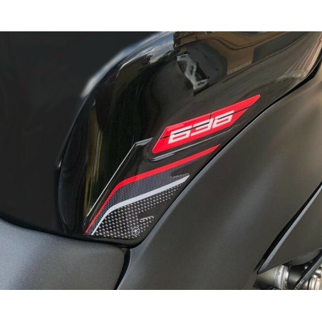 2 Protections latérales de réservoir en gel 3D compatibles moto Kawasaki ZX-6R ninja 636