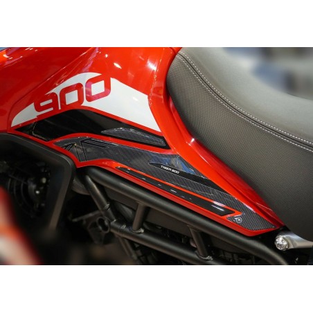 2 protezioni laterali serbatoio moto in gel 3D compatibili Triumph Tiger 900 GT