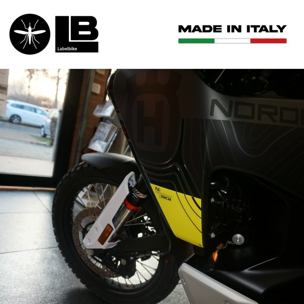 Adesivi 3D Deflettori laterali serbatoio compatibili con Husqvarna Norden 901