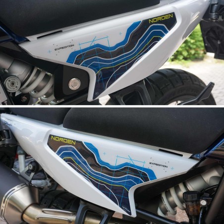Adesivi 3D Fianchi laterali coda moto compatibili con Husqvarna Norden 901 2023