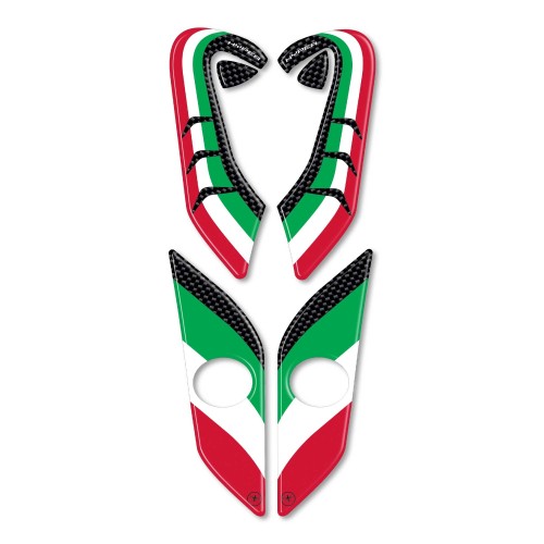 Kleber 3D Italien Protektoren kompatibel für Motorrad Ducati Hypermotard Hyperstrada