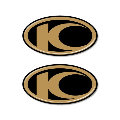 2 3D gel RESIN LOGO ADHESIVES compatible for Kymco scooters Black-GOLD 2