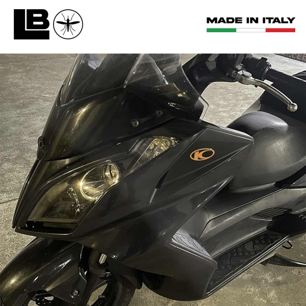 2 ADESIVI LOGO in RESINA gel 3D compatibili per scooter Kymco Nero-ORO
