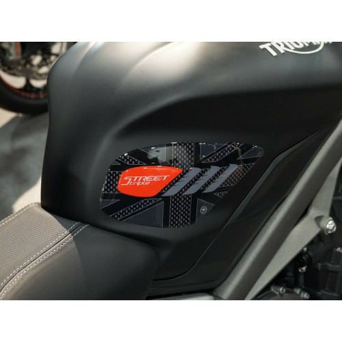 2 Triumph Street Triple 2013-2021 compatible bike 3D side tank protectors 2