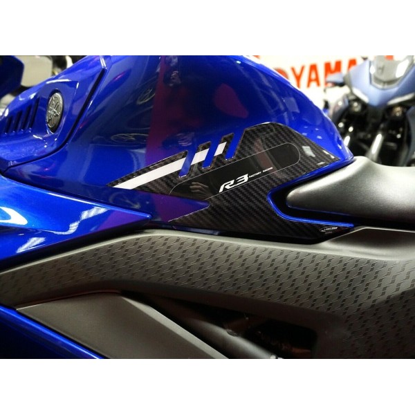 2 Protezioni Laterali gel 3D per Serbatoio Moto compatibili Yamaha R3 2019-2025