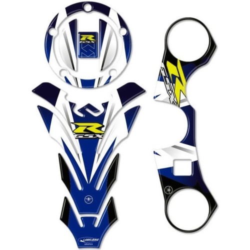 ADESIVI 3D BLU PROTEZIONI GSX-R compatibili per MOTO suzuki GSXR 600-750 2006-16