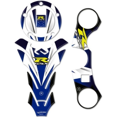 ADESIVI 3D BLU PROTEZIONI GSX-R compatibili per MOTO suzuki GSXR 600-750 2006-16