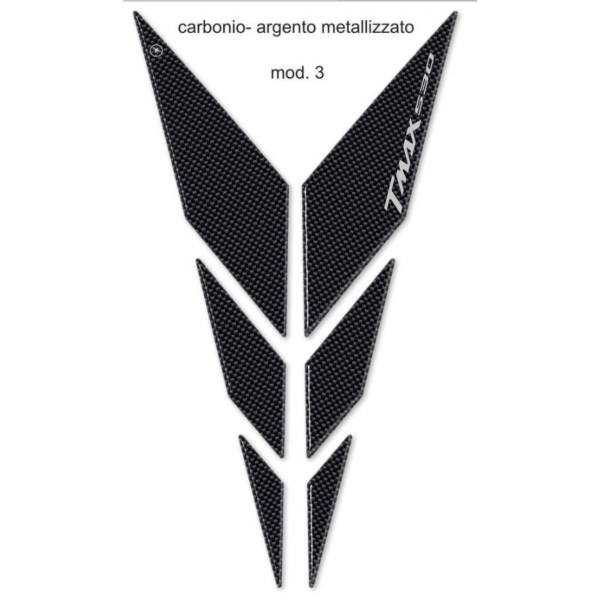 ADESIVI 3D carbonio-ergal COMPATIBILI per YAMAHA TMAX 530 Y FRONTALE 2012-2016