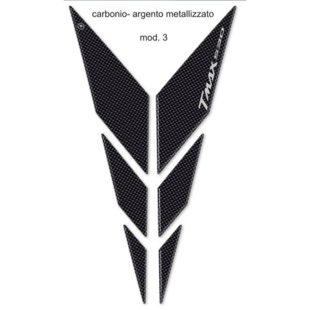 ADESIVI 3D carbonio-ergal COMPATIBILI per YAMAHA TMAX 530 Y FRONTALE 2012-2016