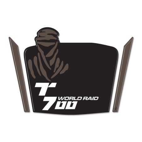 3D Motorcycle windshield stickers compatible with Yamaha Tenere 700 World Raid - Black