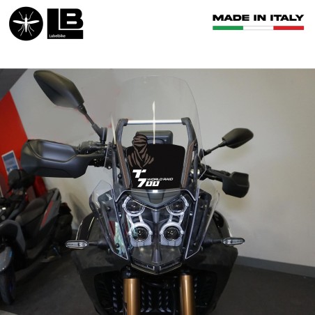 3D Motorrad Windschutzscheibenaufkleber kompatibel mit Yamaha Tenere 700 World Raid - Schwarz