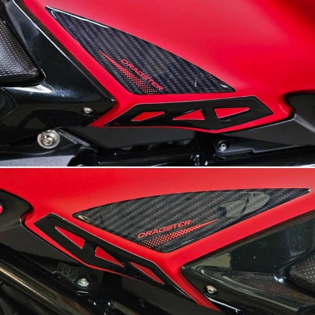 Adesivi 3D laterali serbatoio compatibili con moto Mv Agusta Dragster 2020-23