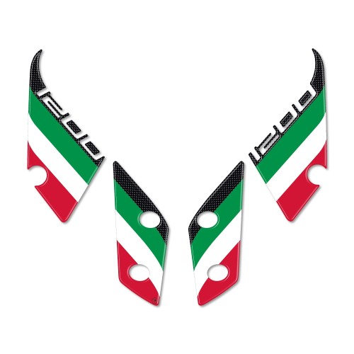 AUTOCOLLANT 3D TRICOLORE ITALIE POUR MOTO DUCATI MULTISTRADA 1200 2010-2014