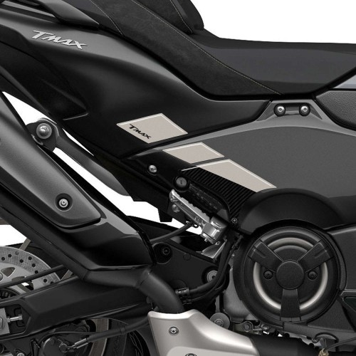 Adesivi 3D Protezione pedane piedi passeggero compatibili con Yamaha Tmax 2022-5