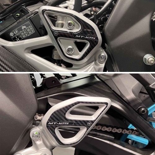 Adesivi 3D Protezioni Battitacco moto compatibili con Yamaha Mt-125 2020-2025