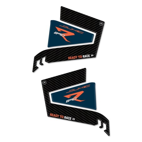 Adesivi 3D protezioni laterali serbatoio compatibili con KTM 890 Duke R 2022-23