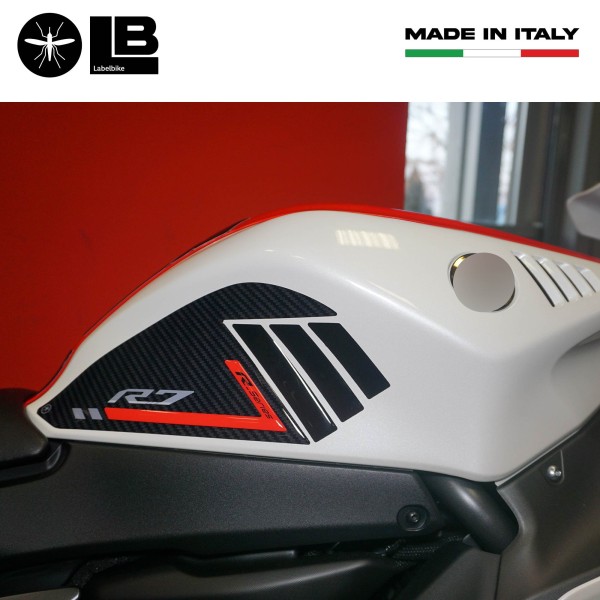 Adesivi 3D protezioni laterali serbatoio compatibili con Yamaha R7 2021-2025