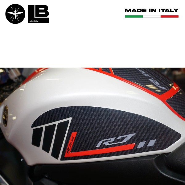 Adesivi 3D protezioni laterali serbatoio compatibili con Yamaha R7 2021-2025