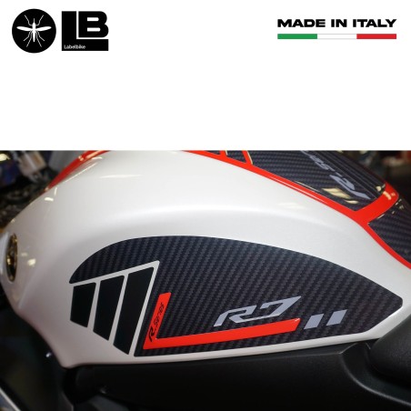 Adesivi 3D protezioni laterali serbatoio compatibili con Yamaha R7 2021-2025