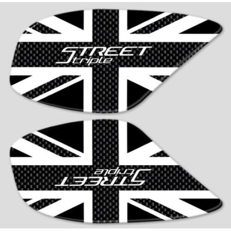 2 PROTECTORES DE DEPÓSITO 3D para motos compatibles Triumph STREET TRIPLE 2013-2021