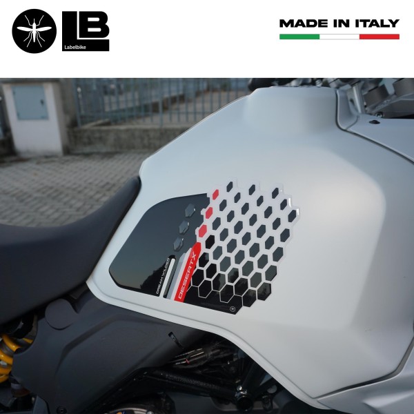 Adesivi 3D Protezioni laterali serbatoio moto compatibili con Ducati DesertX