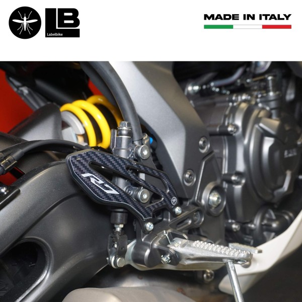 Adesivi 3D Protezioni pedane moto Battitacco compatibili con Yamaha R7 2021-2025