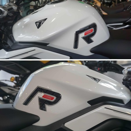 Adesivi 3D protezioni serbatoio compatibili con Triumph Street Triple 765 R 2023