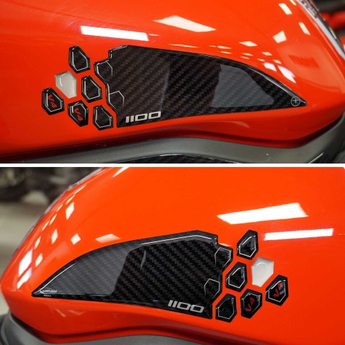 Pegatinas 3D Protectores de depósito de moto compatible con Ducati Diavel v4 2023