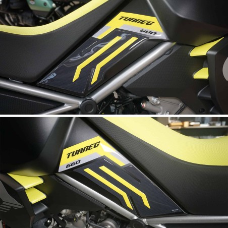 Stickers 3D Tank protections latérales compatibles avec Aprilia Tuareg 660 2022