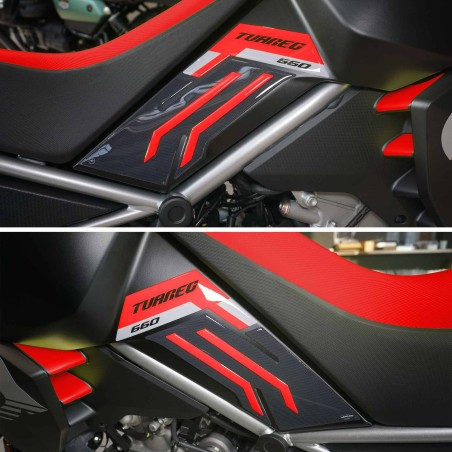 Adesivi 3D Protezioni Laterali serbatoio compatibili con Aprilia Tuareg 660 2022