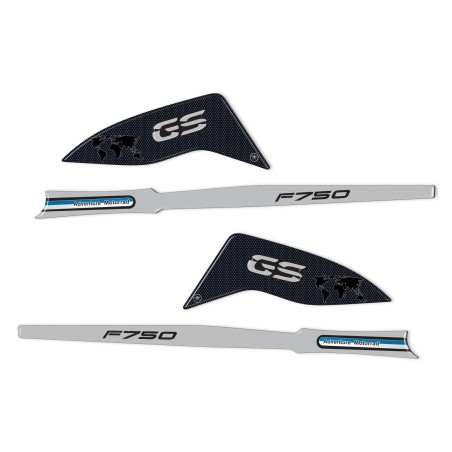 Adesivi 3D Protezioni Paramani compatibili con BMW F750 GS 2018-2023