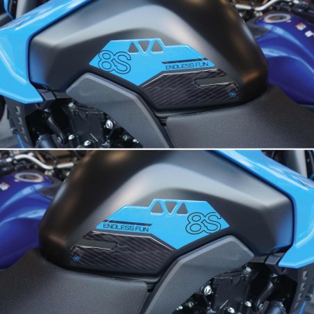 Adesivi Gel 3D Protezioni Laterali serbatoio moto compatibili con Suzuki GSX-8S