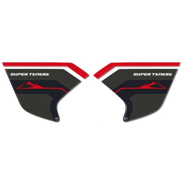 3D MOTO SIDE PROTECTIONS compatible YAMAHA SUPER TENERE stickers gel rouge