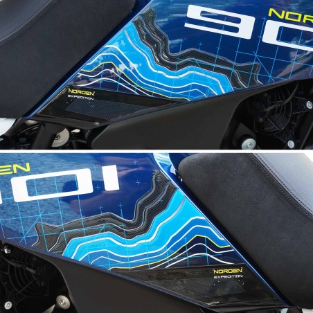 Pegatinas protectoras laterales de depósito compatibles con Husqvarna Norden 901 2023