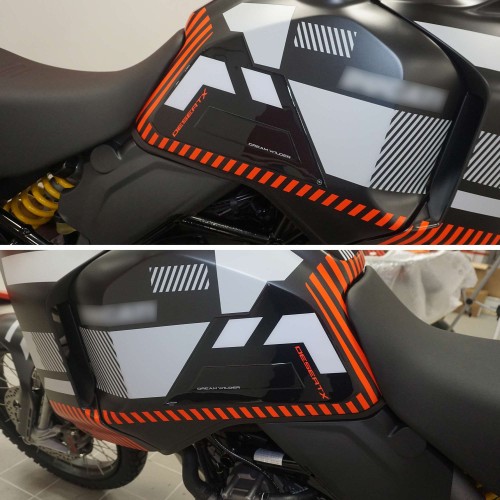 Pegatinas Protectores laterales depósito moto compatibles con Ducati DesertX 2023-5