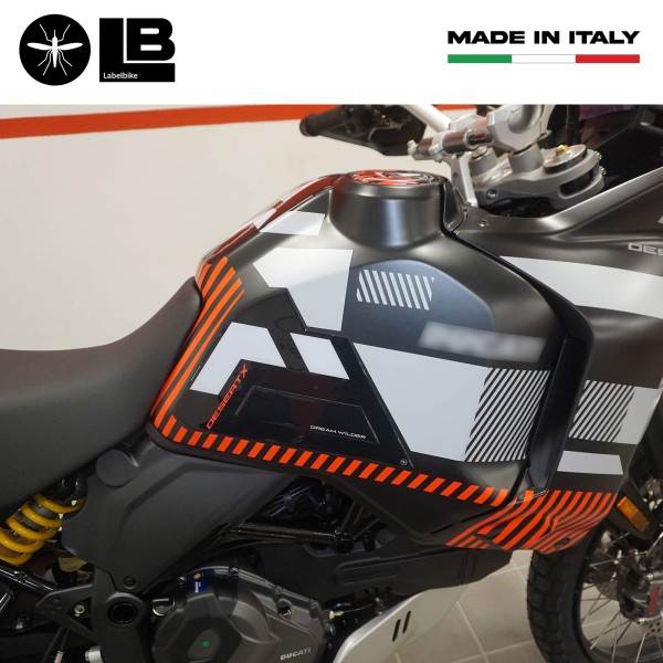 Adesivi Protezioni laterali serbatoio moto compatibili con Ducati DesertX 2023-5