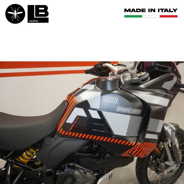 Adesivi Protezioni laterali serbatoio moto compatibili con Ducati DesertX 2023-5