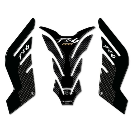 Adesivi serbatoio in resina stickers 3D per moto compatibili Yamaha FZ6 carbon